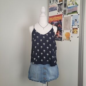 BE COOL Navy Palm Print Camisole - Size M